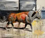 Martin Krajc, Toro (Las Ventas), 2019, acrylic on canvas