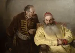 Klavdij Vasiljevič Lebeděv, Whisperer, 1910, oil on canvas