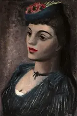 Zdeněk Tůma, Lady in a hat, 1941, oil on wood