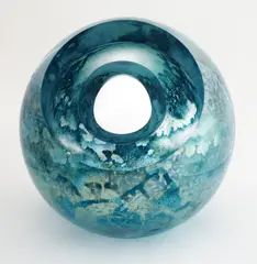 Rudolf Burda, Eye of the Space Ocean, 2019, hand blown cut crystal, cut and polished glass, hand silvered