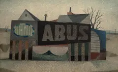 Vlastimil Beneš, Black Fence, 1954, water color on paper