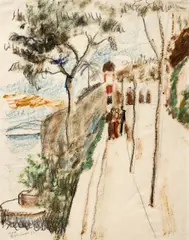 Georges Kars, Monte Carlo, 1923, mixed technique (pencil, pastel) on paper