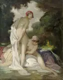 Hugo Boettinger, Bathing, around 1920, oil on canvas