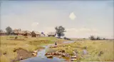 Manuel Alajalov, Russian Countryside, around 1900, oil on canvas