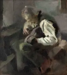 Rudolf Kremlička, Shoemaker, 1914, oil on canvas