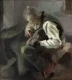 Rudolf Kremlička, Shoemaker, 1914, oil on canvas