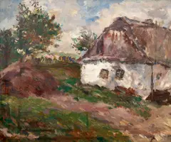 Jindřich Prucha, Courtyards, oil on canvas