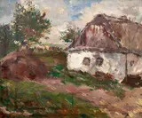 Jindřich Prucha, Courtyards, oil on canvas