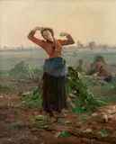Václav Brožík, Girl in a Beet Field / Motif from Roztoky