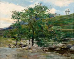 Valley in Fontainebleau Forest by Frédéric Bazille, 1865, oil on canvas, sold Nov 2020