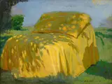Max Švabinský, Study for painting Yellow Parasol (Summer), 1909, oil on canvas