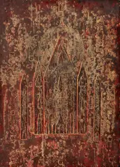 Pavla Mautnerová, The Holy Place, 1967, mixed tehnique (oil, asphalt) on canvas