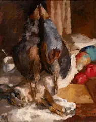 Alfred Justitz, Still Life with Pheasants and a Hare, 1917, oil on canvas