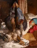 Alfred Justitz, Still Life with Pheasants and a Hare, 1917, oil on canvas