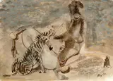Frantisek Tichy, Black Woman with a Zebra