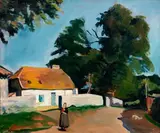 Georges Kars, Landscape with a Farmhouse and a Woman