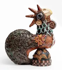 Jan Kutálek, Rooster, 1974, glazed ceramics