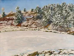 Bohuslav Dvořák, Under Snow, 1930s, oil on canvas