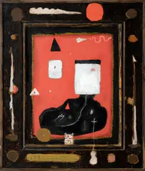 Václav Kiml, Dusk, 1970s/1980s, mixed media (encaustic, oil) on wooden board