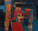Jiří Mrázek, Abstraction, 1960, oil on canvas