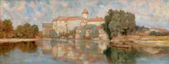 Ludvík Kuba, View of Poděbrady, 1930s, oil on cardboard