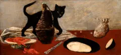 Vladimír Sychra, Still Life with a Cat, 1941, oil on wooden board
