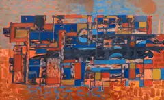 Bohumír Matal, Town, 1971, oil on hardboard
