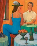 Karel Gott, In a Cafe, 2012, oil on canvas