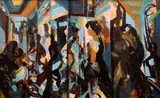 Karel Souček, Man and a City, 1958, oil on canvas