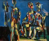 Hella Guth, Figures, 1948, oil on canvas