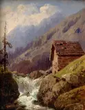 August Piepenhagen, Cottage by the Waterfall