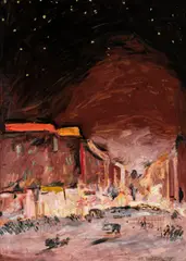 Antonín Procházka, Paris Square in Berlin, 1907, oil on cardboard