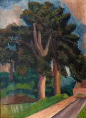 Bedřich Piskač, Landscape with Trees, 1928, oil on canvas
