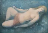 Ludmila Jiřincová, Girl's Nude in a Meadow, 1950s, oil on cardboard
