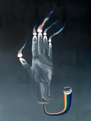 Šárka Koudelová, Hand, 2017, olej na březové desce