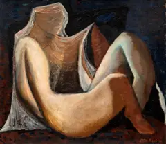 Vojtěch Tittelbach, Nude, 1934, oil on plywood