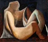 Vojtěch Tittelbach, Nude, 1934, oil on plywood