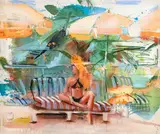 Martin Krajc, Parasol, 2020, mixed media (acrylic, oil pastel) on canvas