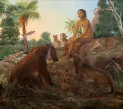 Mowgli by Zdeněk Burian, 1980, oil on canvas, sold May 2021