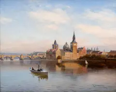 Karel Liebscher, Novotného lávka, 1889, oil on canvas