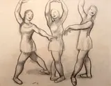 Georges Kars, Dancers, 1943, charcoal on paper