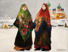 Filipp Maljavin, Singing Peasant Women, 1933, oil on canvas