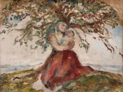 Jindřich Prucha, Mother with Child, 1913–1914, oil on canvas
