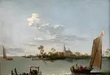 Norbert Grund, Fishermen on the Lake, circa 1750, oil on metal