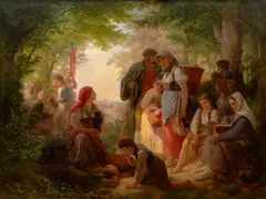 Petr Maixner, Pilgrims, 1861, oil on canvas