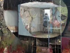 Daniel Pitín, Vertigo, 2018, mixed media (acrylic, oil) on canvas
