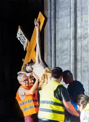 Miroslav Polách, The Descent of the Cross, 2020, oil on canvas
