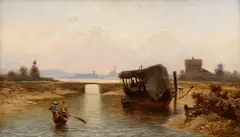Karel Liebscher, Venice, 1890s, oil on wood panel