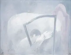 The Harpist by Vladimír Komárek, 1970s, oil on canvas, sold Nov 2021