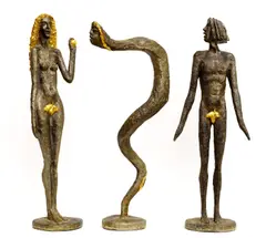 Olbram Zoubek, Eva, Adam, Had, 1990, lead, gilded